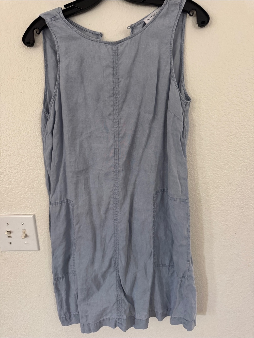 Michael Stars 100% Linen Light Blue Sleeveless Shift Dress